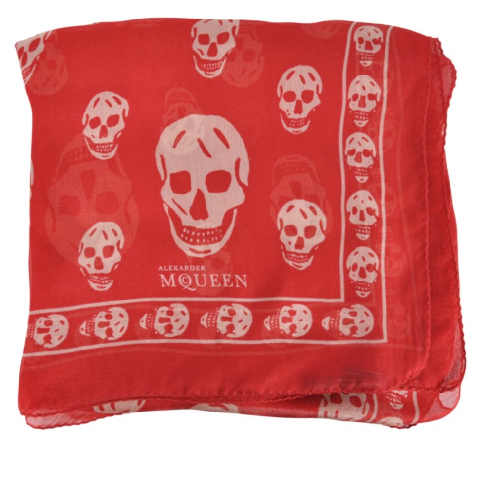 Alexander McQueen Skull Silk Chiffon Scarf